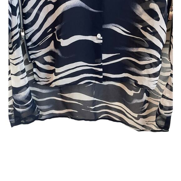 Chicos 3 Women TunicTop XL Abstract Animal Print Zipper Accent Rocker Whimsigoth - Picture 6 of 16